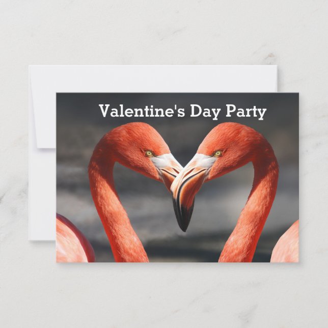 Valentine Flamingo Einladung (Vorderseite)