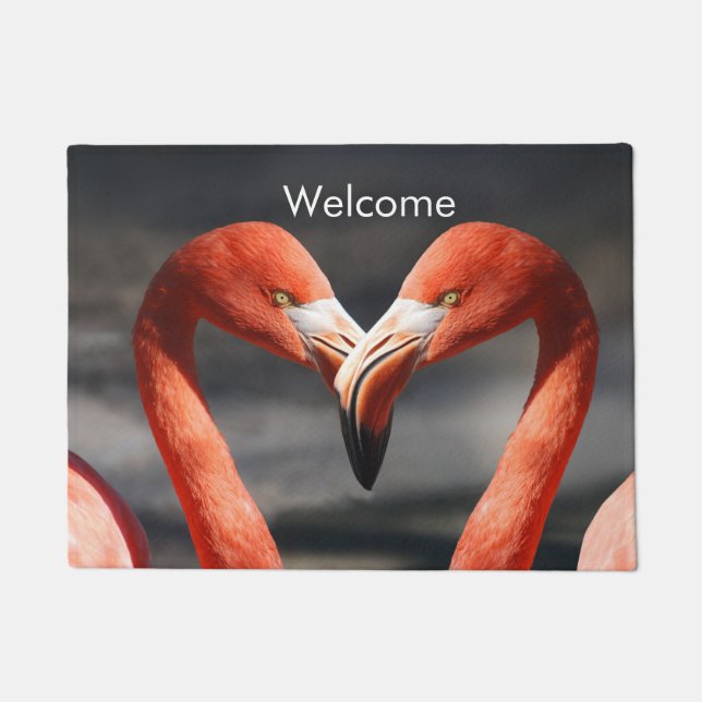 Valentine Flamingo Fußmatte (Vorderseite)