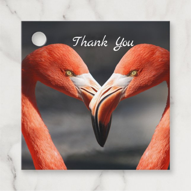 Valentine Flamingo Geschenkanhänger (Vorderseite)