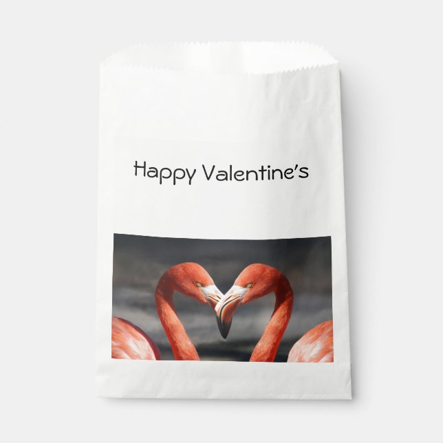 Valentine Flamingo Geschenktütchen (Vorderseite)