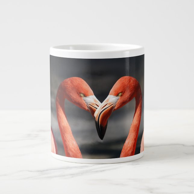 Valentine Flamingo Jumbo-Tasse (Vorderseite)