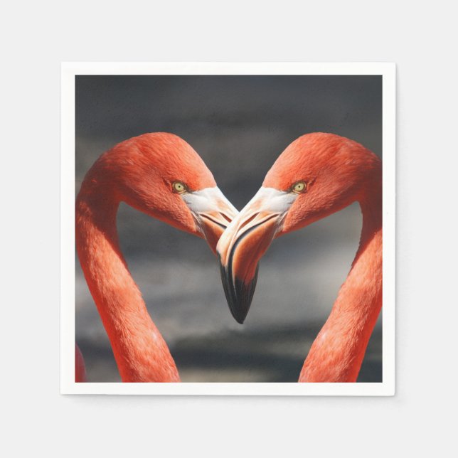 Valentine Flamingo Serviette (Vorderseite)