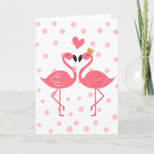 Valentine Flamingos | Willst du nicht meine sein? Karte (Vorderseite)