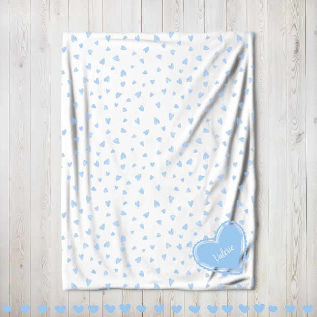 Valentine Floating Hearts blue Fleecedecke (Von Creator hochgeladen)