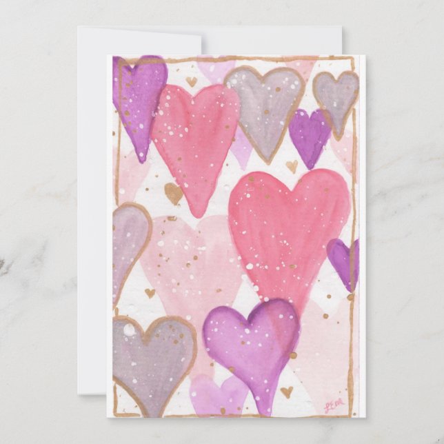 Valentine Floating Hearts Feiertagskarte (Vorderseite)