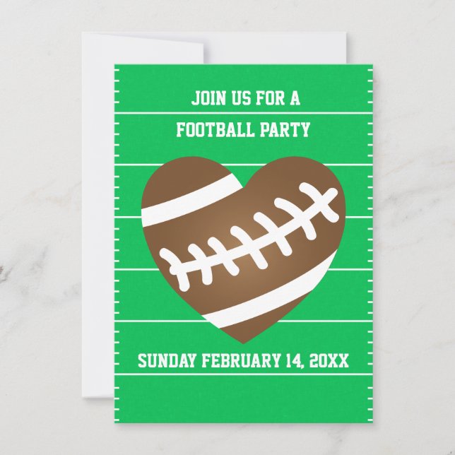 Valentine Football Party zusammenbringen Einladung (Vorderseite)