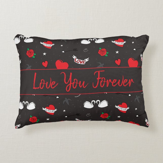 Valentine Forever Love Romantische Dekokissen (Vorderseite)