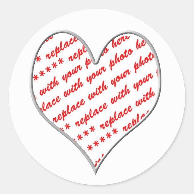 Valentine-Foto-Rahmen Runder Aufkleber (Vorderseite)