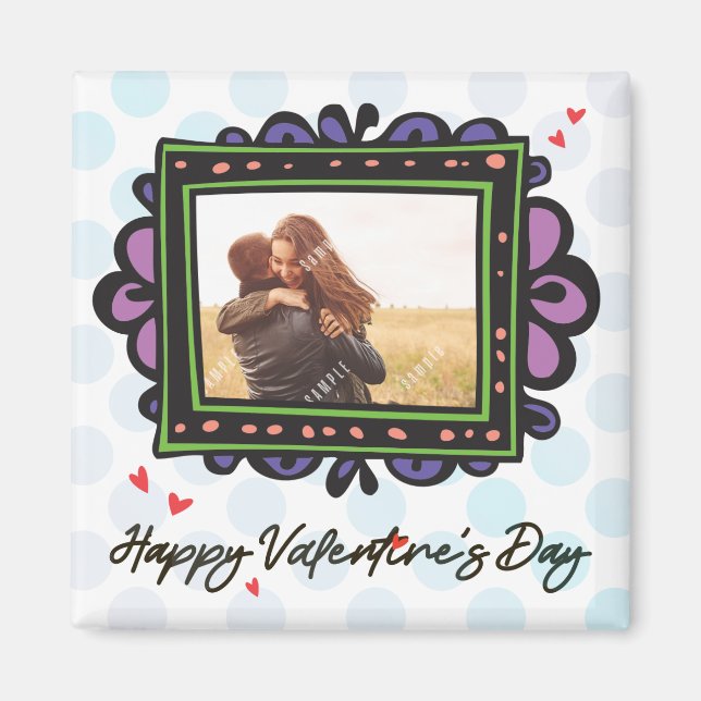 Valentine Foto Template Magnet (Vorne)
