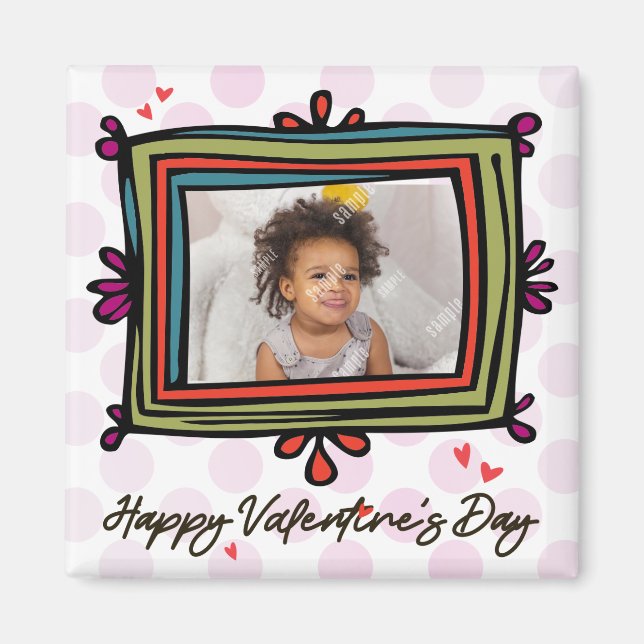 Valentine Foto Template Magnet (Vorne)