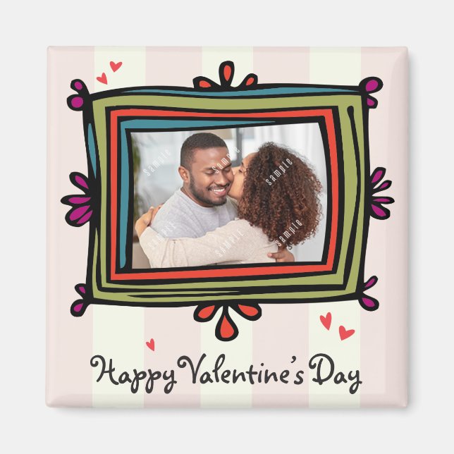 Valentine Foto Template Magnet (Vorne)