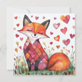 Valentine Fox Card Feiertagskarte