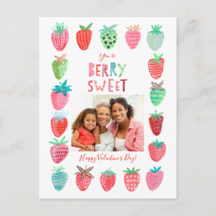 Valentine fraise Carte postale