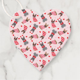 Valentine French Bulldogs Geschenkanhänger