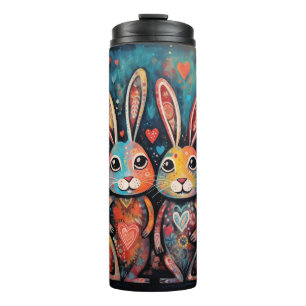 Valentine Freunde Hasen lange Ohren Herzen Thermosbecher