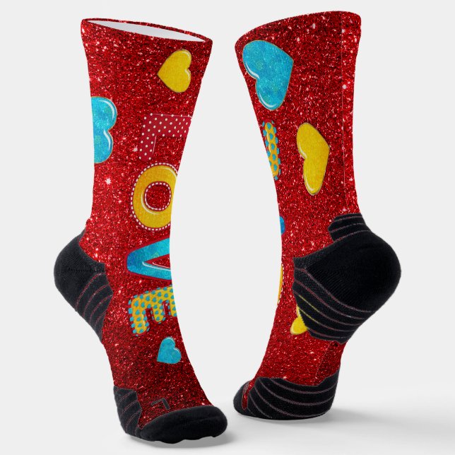 Valentine Fun 3D Mix und Match 2 Socken (Gewinkelt)