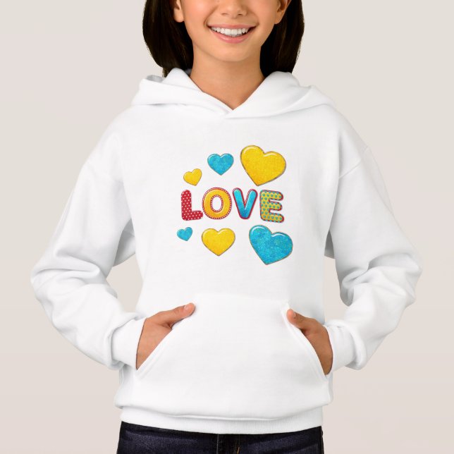 Valentine Fun 3D Mix und Match KIDS Hoodie (Vorderseite)