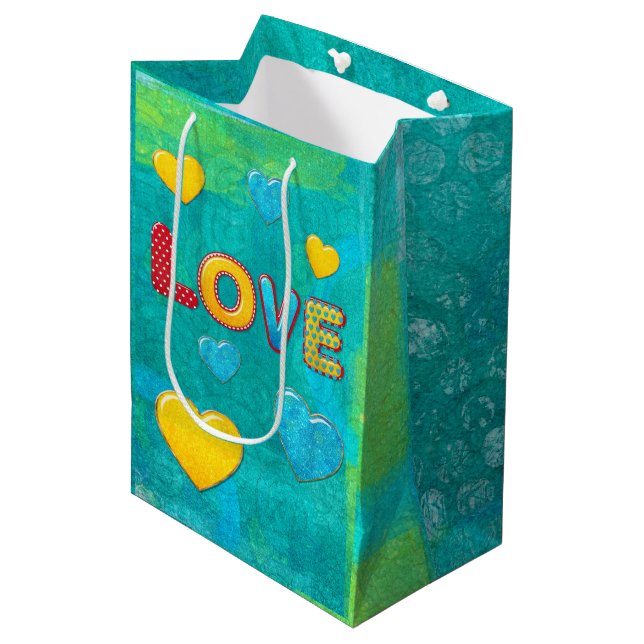 Valentine Fun 3D Mix und Match Mittlere Geschenktüte (Vorderseite Schrägansicht)