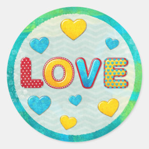 Valentine Fun 3D Mix und Match Runder Aufkleber