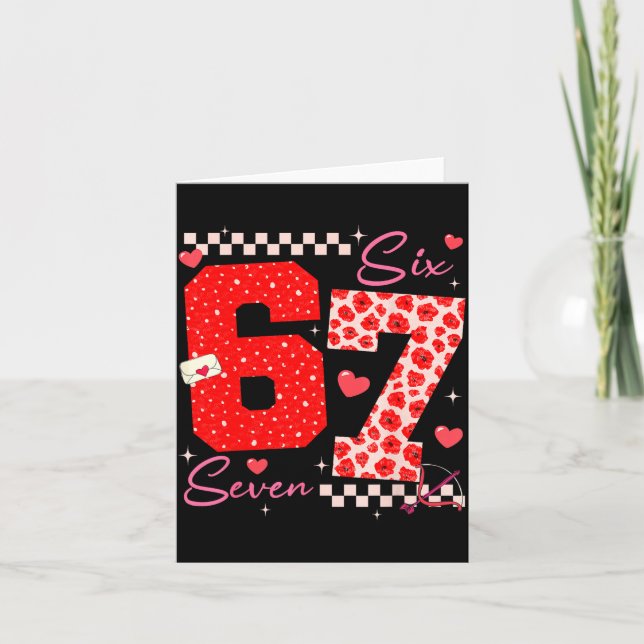 Valentine Funny Six Seven 6 7 Meme Slang Men Women Karte (Vorderseite)