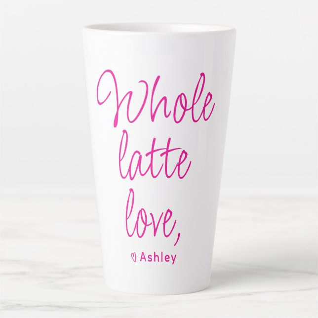 Valentine ganz Latte Liebe Hot Pink Milchtasse (Vorderseite)