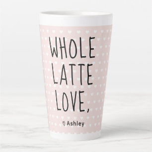 Valentine Ganz Latte Liebe Schwarzes Script Rosa Milchtasse