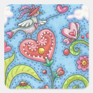VALENTINE GARDEN WHIMSICAL STICKER Sheet