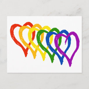 Valentine Gay Pride Rainbow Lagen Herz Feiertagspostkarte