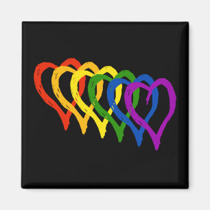 Valentine Gay Pride Rainbow Lagen Herz Magnet