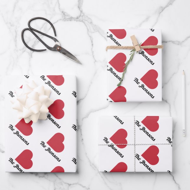 Valentine Geschenkpapier Set (Vorderseite)