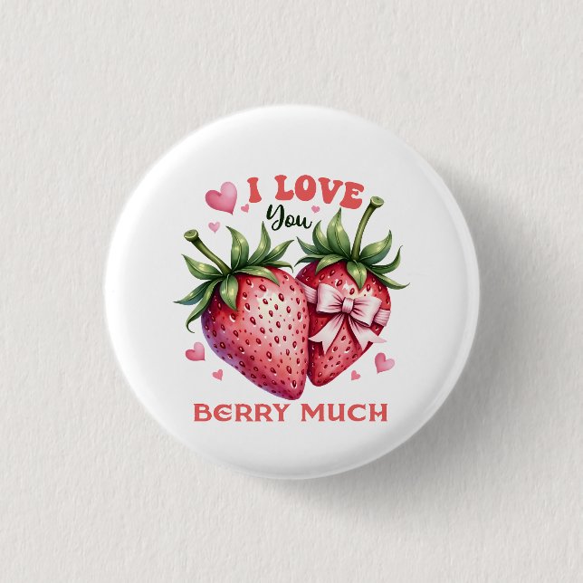 Valentine Gift | Ich Liebe Sie Berry viel Button (Vorderseite)