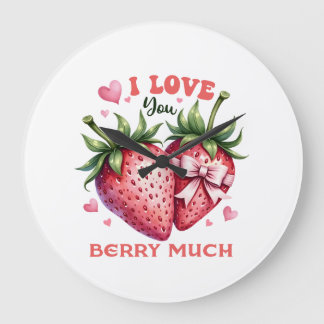 Valentine Gift | Ich Liebe Sie Berry viel Große Wanduhr