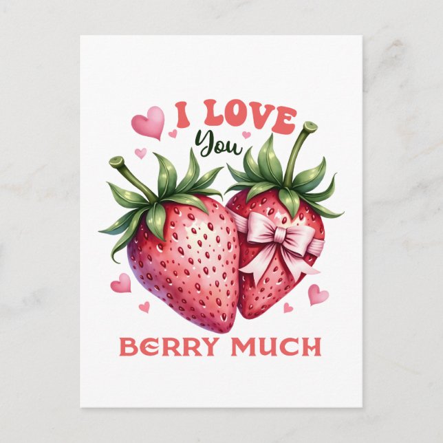 Valentine Gift | Ich Liebe Sie Berry viel Postkarte (Vorderseite)