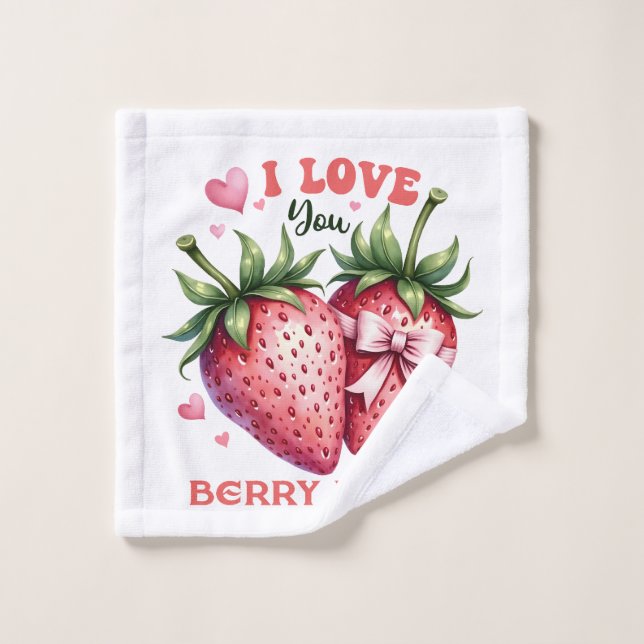 Valentine Gift | Ich Liebe Sie Berry viel Waschlappen (Waschlappen)