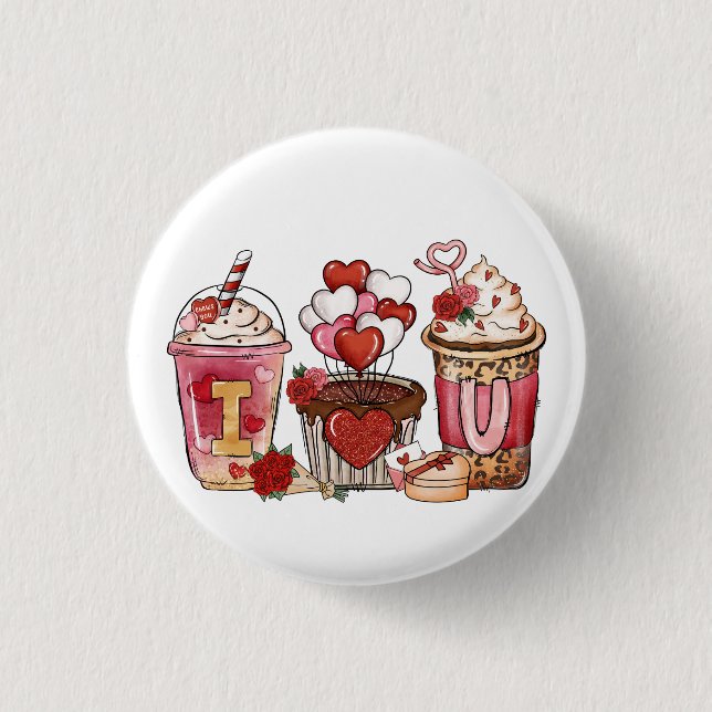 Valentine Gift | Ich Liebe Sie Button (Vorderseite)