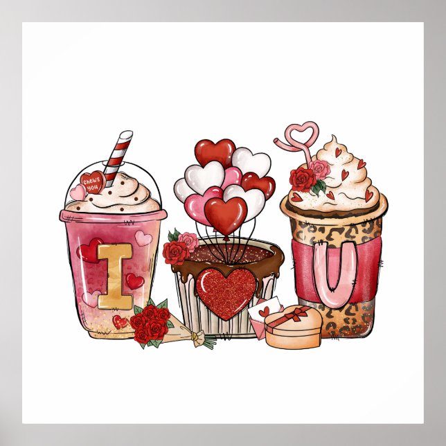 Valentine Gift | Ich Liebe Sie Poster (Vorne)