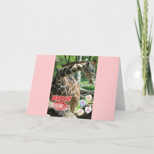 Valentine Giraffe Feiertagskarte (Vorderseite)