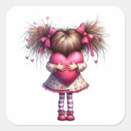 Valentine Girl Art 3 Inch Sticker – Kawaii Love