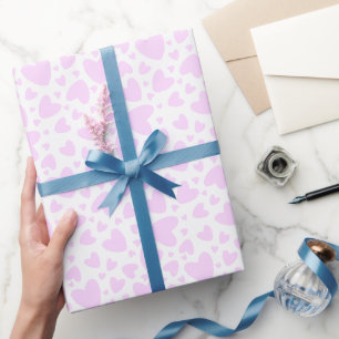 Valentine Girly Pastel Pink Liebe Herz Geschenkpapier