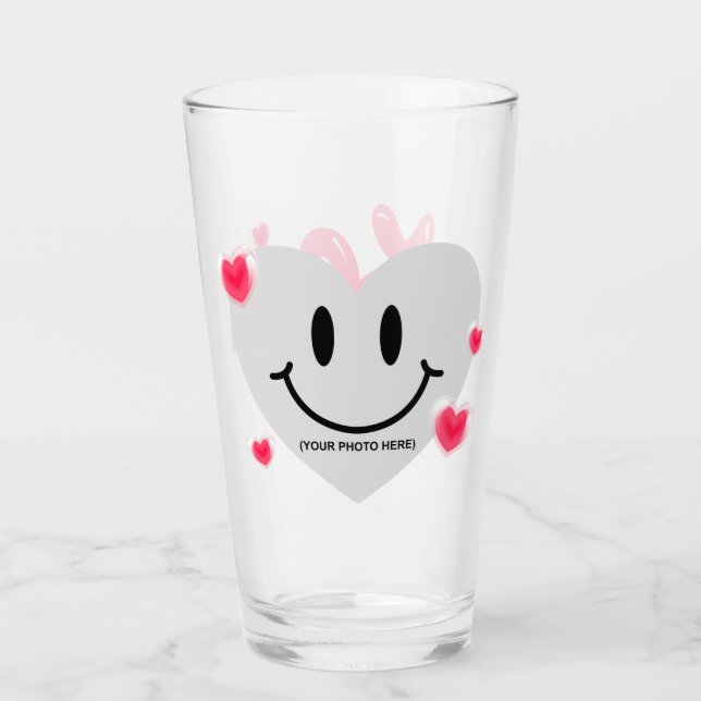 Valentine Glass Heart Balloon Bubblegum Couple Glas (Vorderseite)