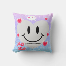 Valentine Glass Heart Balloon Bubblegum Couple Kissen