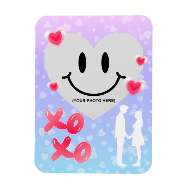 Valentine Glass Heart Balloon Bubblegum Couple Magnet (Vertikal)