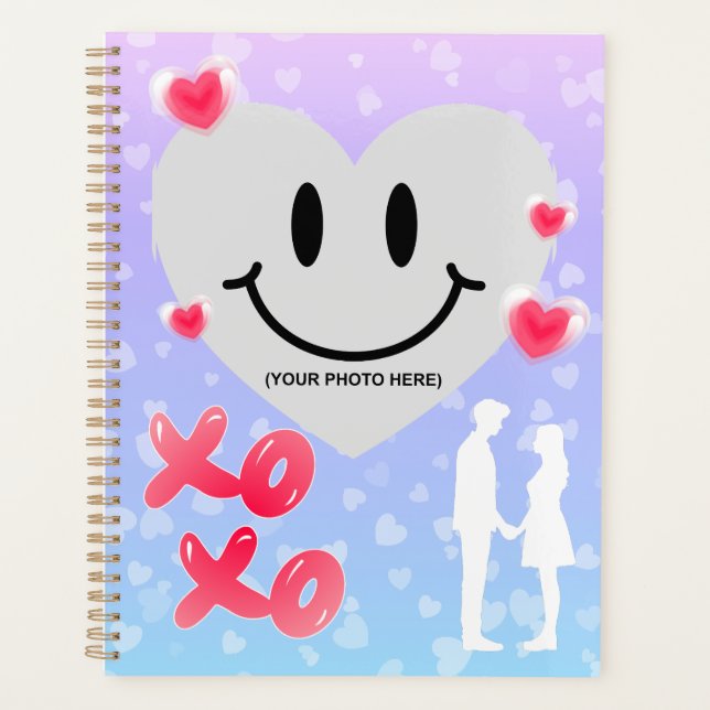 Valentine Glass Heart Balloon Bubblegum Couple Planer (Vorderseite)