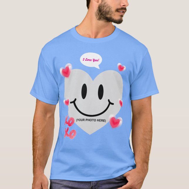 Valentine Glass Heart Balloon Bubblegum Couple T-Shirt (Vorderseite)