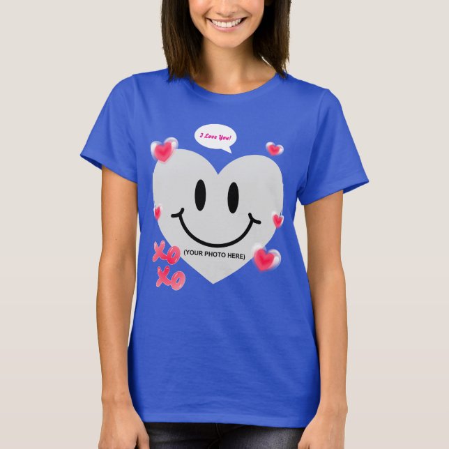 Valentine Glass Heart Balloon Bubblegum Couple T-Shirt (Vorderseite)