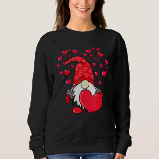 Valentine Gnome Love Heart Happy Valentines Day Wo Sweatshirt