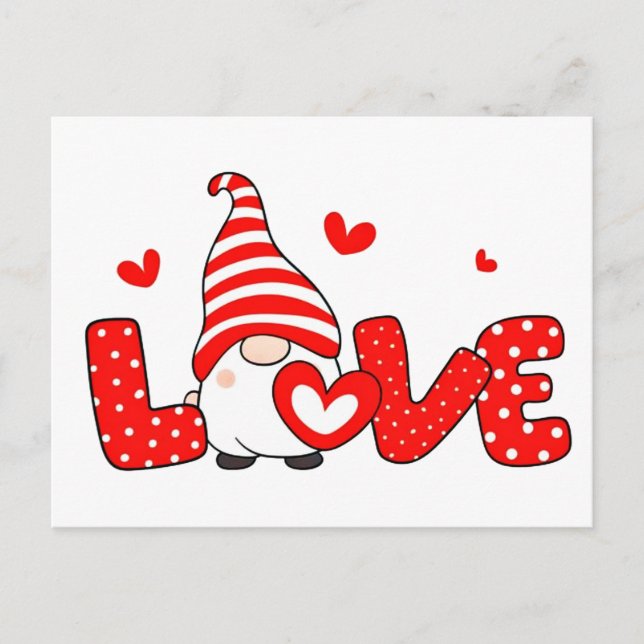 Valentine gnome postkarte (Vorderseite)