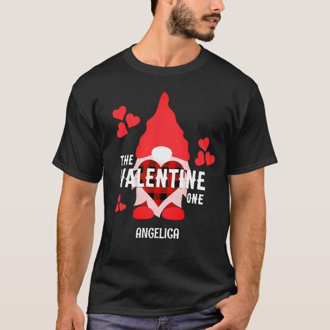 VALENTINE GNOME Red Hearts Couples T-Shirt (Vorderseite)