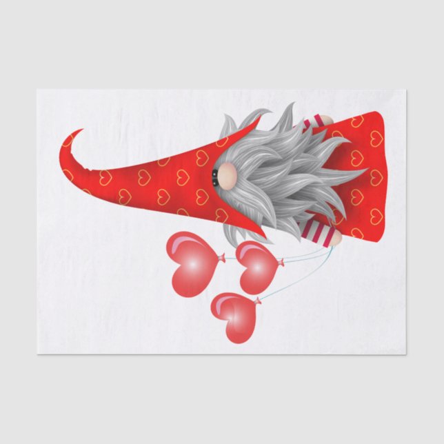Valentine Gnome Tissue Paper Seidenpapier (Vorderseite)