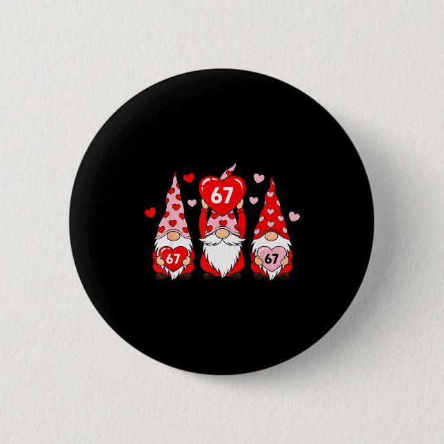 Valentine Gnomes 67 Funny Meme Cute Love Gnome Cou Button (Vorderseite)